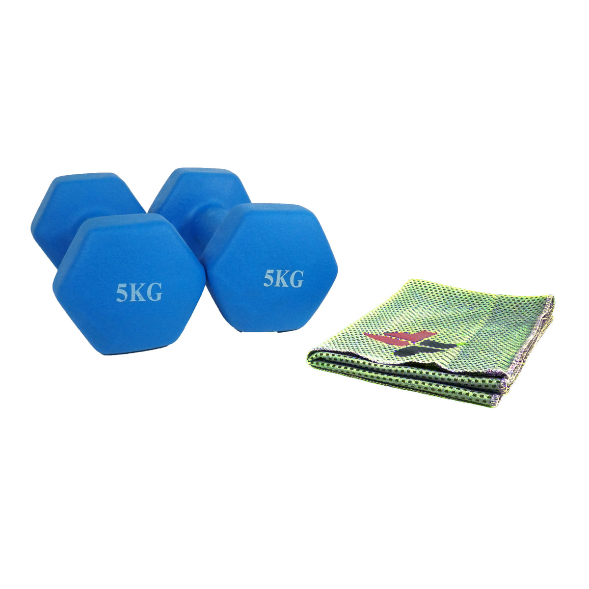 FitFab 5kg Dumbbell + Towel Combo