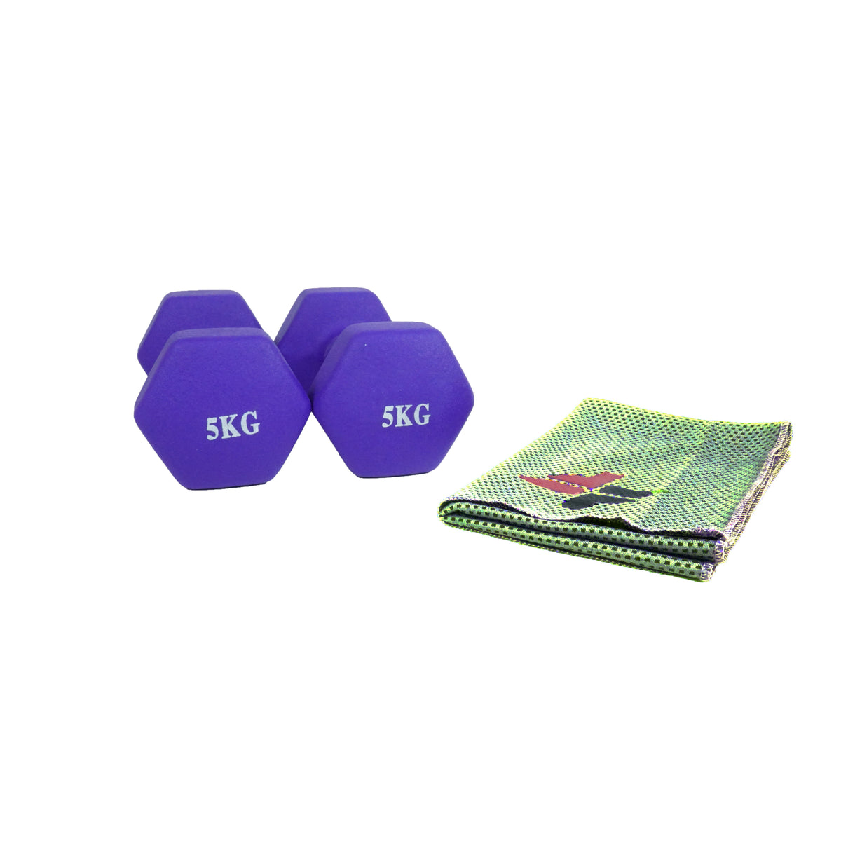 FitFab 5kg Dumbbell + Towel Combo