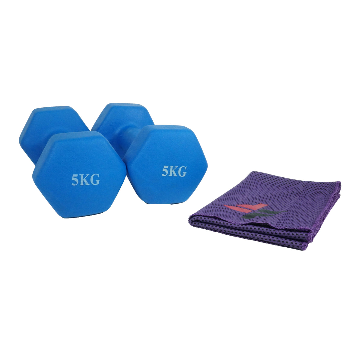 FitFab 5kg Dumbbell + Towel Combo