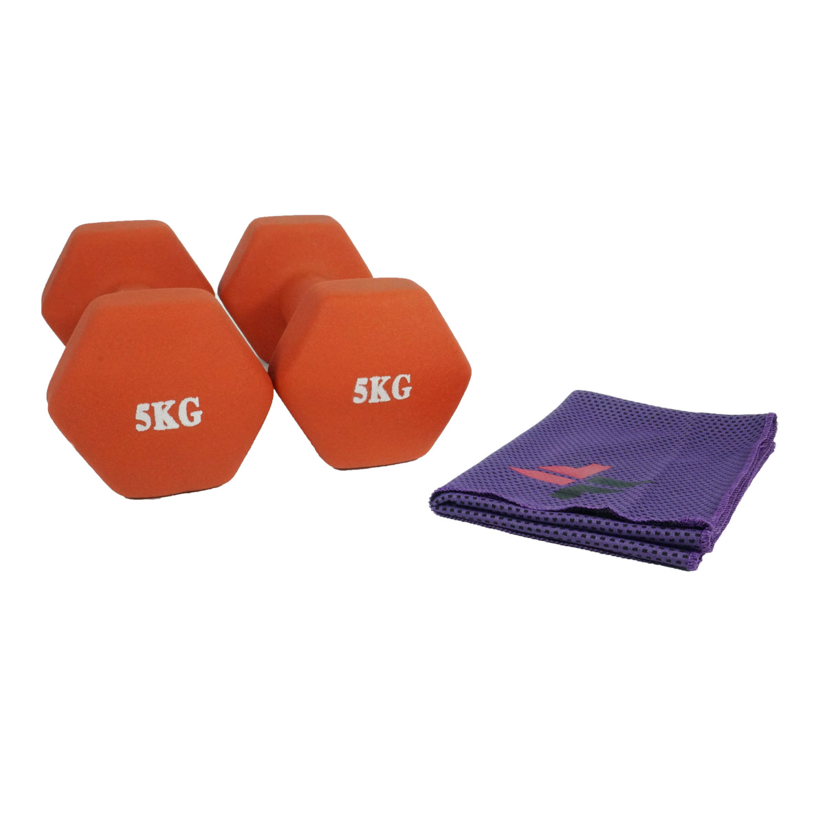 FitFab 5kg Dumbbell + Towel Combo