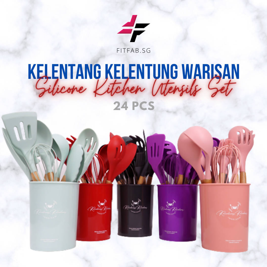 Kelentang Kelentung Warisan Silicone Kitchen Utensils Set - 24 pcs